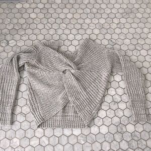 Gray twist back sweater.Mel rose and market from Nordstrom